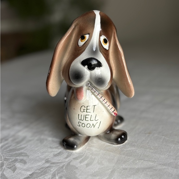 Adorable Brown and White Dog Planter with Get Well Soon Message Green Gift - Picture 13 of 13